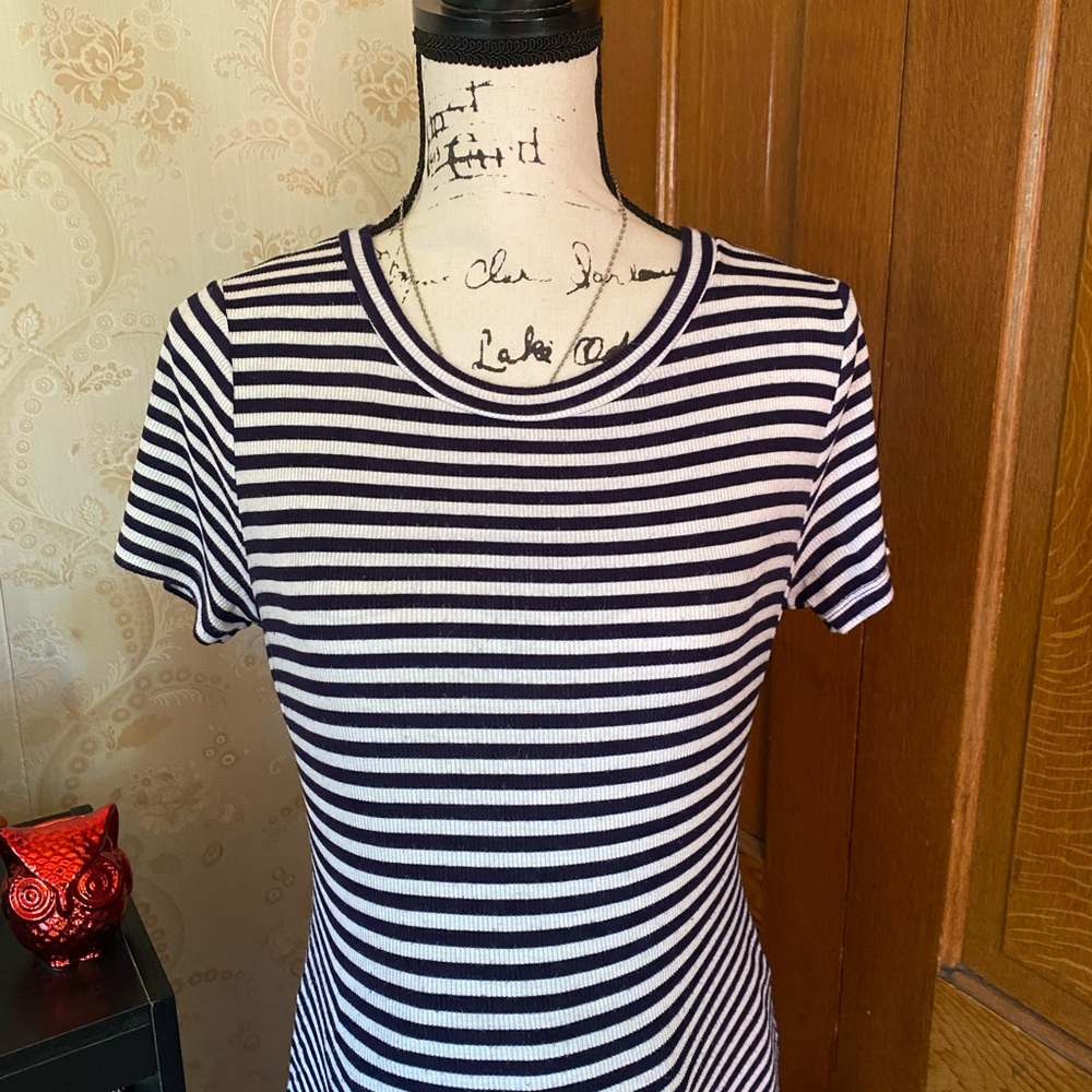 Motherhood Ribbed Stripe Maternity Dress - Picture 3 of 8